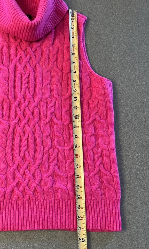 Talbots Cable Knit Pink Sweater Turtle Neck Wool Blend Size Medium Classic - Image 3 of 4