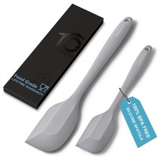 Cuzafo Heat Resistant 600℉ Silicone Spatula, Turner Mixing 10.8inch, Gray