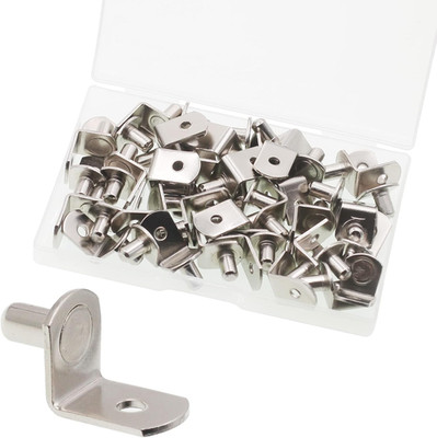 Shelf Support Pegs, 50 Pcs Shelf Pegs with Hole, 5Mm (1/5 Inch) Cabinet Shelf Br