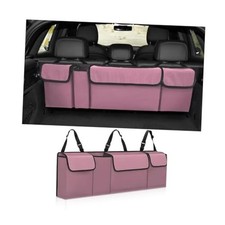 Car Trunk Organizer, Collapsible Large Capacity Auto Backseat Hanging Pink