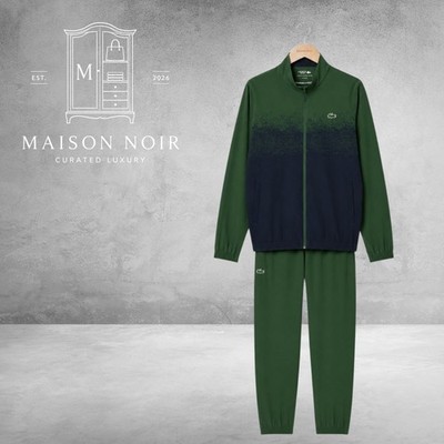 Lacoste x Novak Djokovic Regular Fit Green Clay Court Graphic Tracksuit Medium