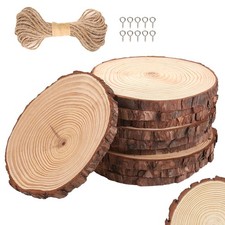 Set of 10 Wood Slices for Centerpieces 7-8 inch,Natural Unfinished
