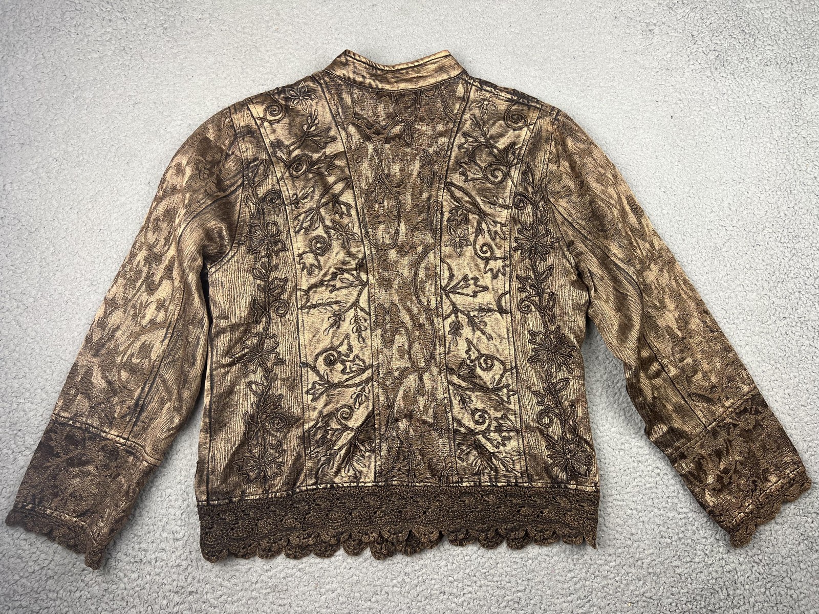 Flashback Jacket Womens Medium Brown Embroidered … - image 12