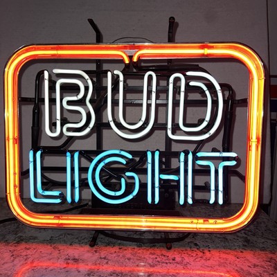 EUC Vintage 80s Bud Light Beer Neon Sign Super Clean Works Great