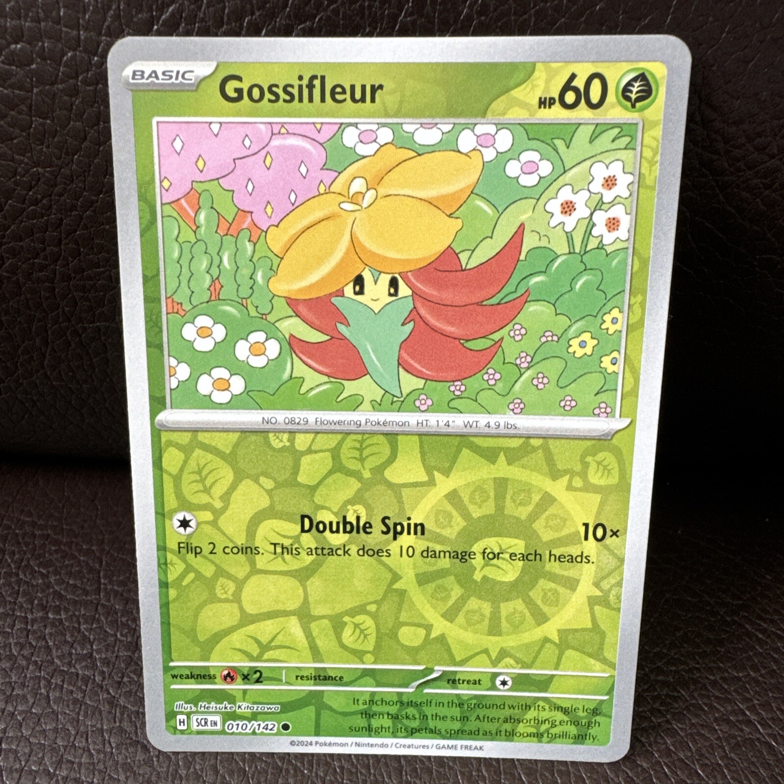 Gossifleur - 010/142 Stellar Crown REVERSE Holo Pokemon - NM