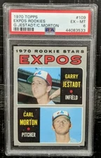 1970 Topps EXPOS ROOKIE STARS PSA 6 EX-MT #109 Garry Jestadt Carl Morton Rookies