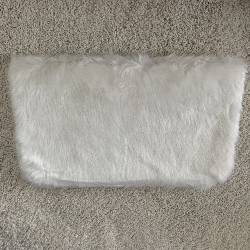 ARHAUS Luxe Faux Fur Lumbar Pillow Cover Ivory 14x24 NEW $89 - Image 4 of 4