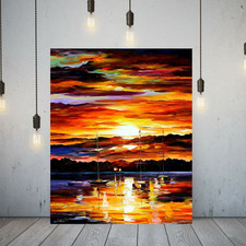 Leonid Afremov GOLD SUNSET 30"x24" LIMITED EDITION GICLEE ORIGINAL