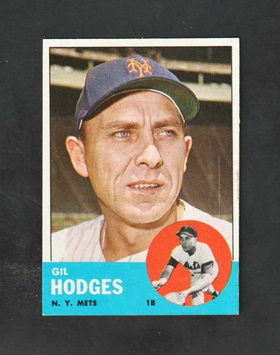 1963 Topps GIL HODGES #80 ~ Dodgers Mets ~ Finally in Cooperstown !!! Beautiful