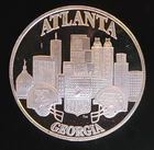 1994 NFL Superbowl XXVIII Georgia Dome-999 Silver Almost 2 Oz (60 Gram)Art Round