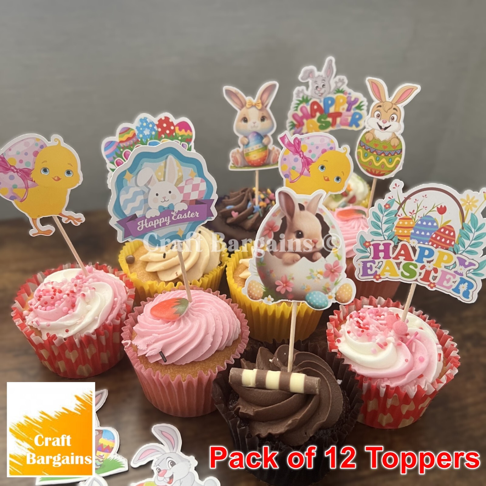 easter Cupcake Toppers pack of 12 eBay