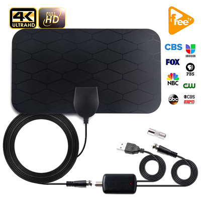 Indoor 4K HDTV Antenna with 5000-Mile Range and 13ft Cable, DVB-T2 Receiver