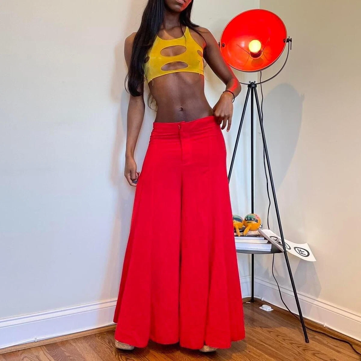 Flowy hot sale red pants