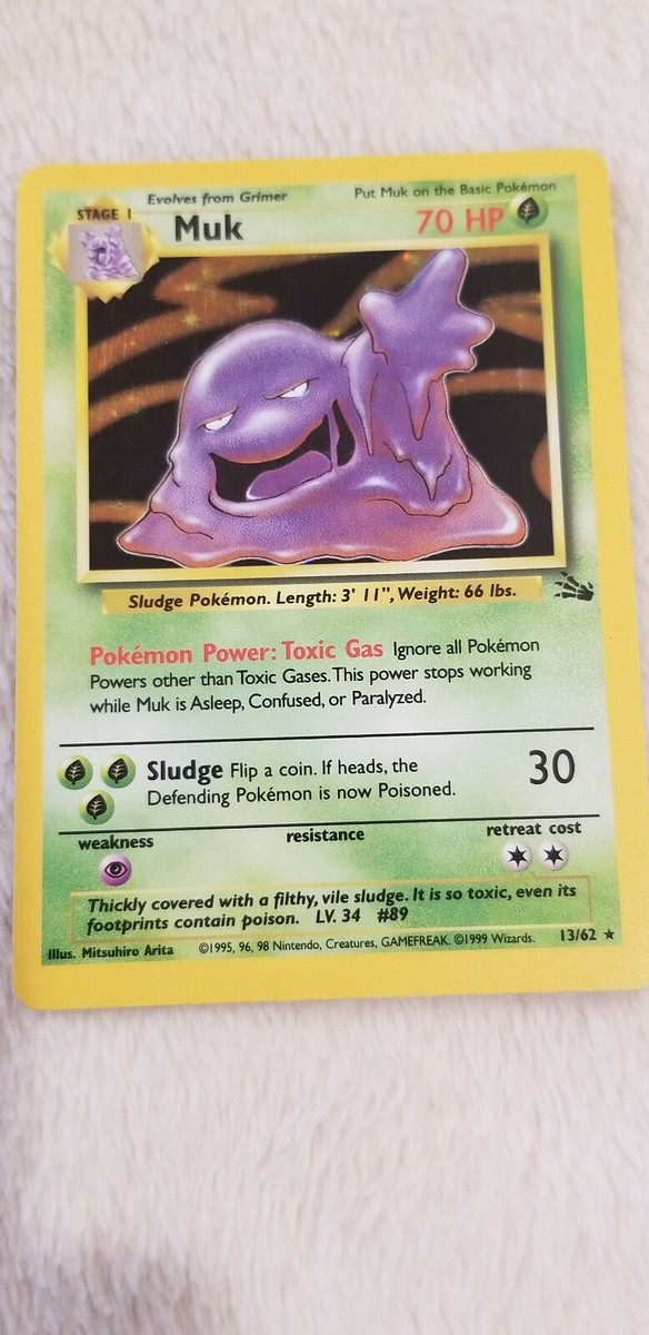 MUK #13/62 Rare Holographic Original Fossil Pokemon Card