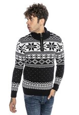 Redbridge Herren Strickpullover Sweater Knit Norweger Pullover Slim-Fit M3121
