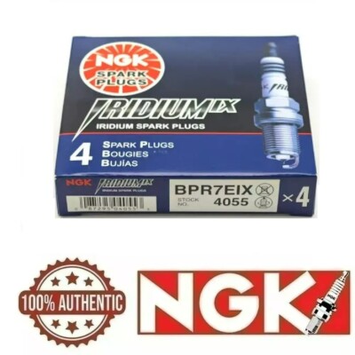 NGK IRIDIUM IX SPARK PLUGS - BPR7EIX (4055) SET OF 4 - HEAT GRADE 7