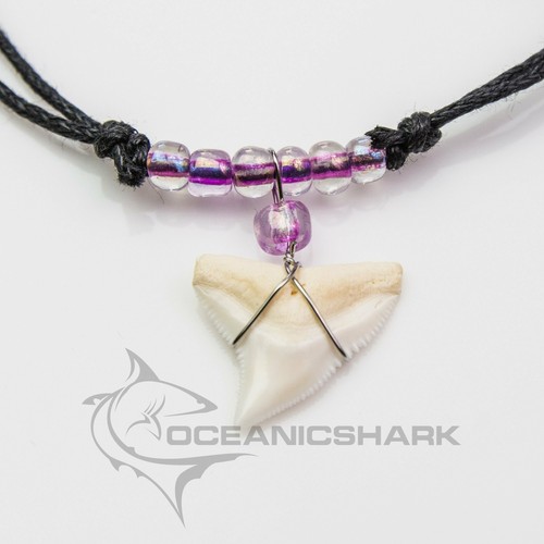 Bull shark tooth necklace for sale neon purple c66 - 第 1/3 張圖片