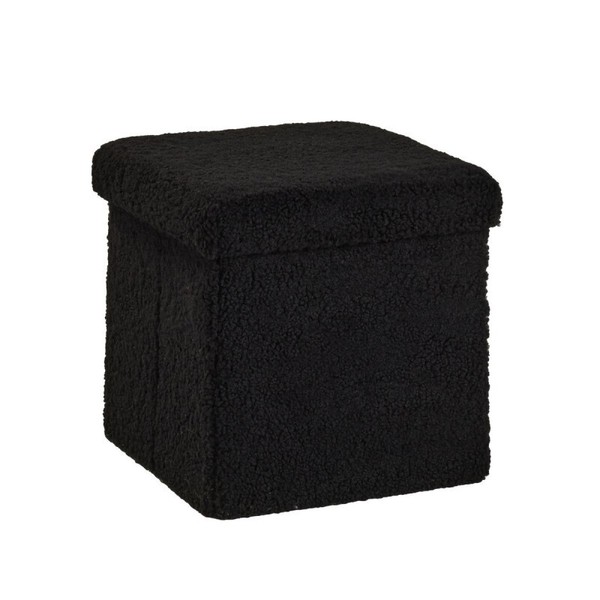 Faltbarer Bouclé-Hocker Mit Stauraum, 38 X 38 X 38 Cm, Matcha-image
