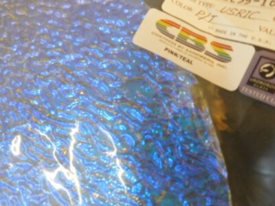 Dichroic Glass:CBS 96 COE Pink/Teal on Granite Ripple Clear - 3''Sq