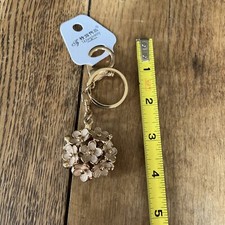 New Pink Flowers Cluster KeyChain Fob Phone Purse Charm Key Ring