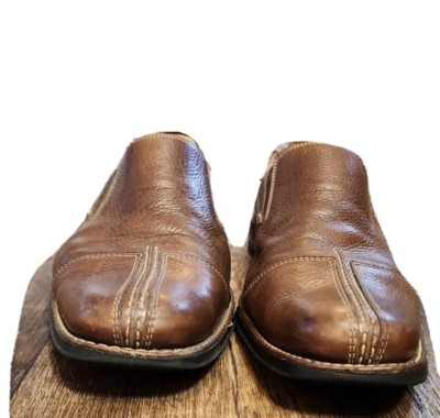 Sandro Moscoloni Brown Leather Slip On Dress Shoes Loafers  display picture 3