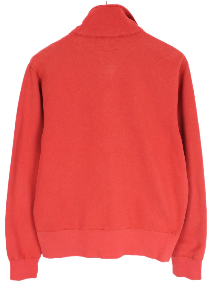 Moletom GANT masculino MÉDIO pescoço simulado zíper completo bolsos vermelhos logotipo - Imagem 2 de 4