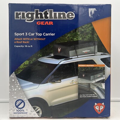 NEW Rightline Gear Sport 3 Car Top Carrier - 100S30 - 18 cu ft - 100% Waterproof