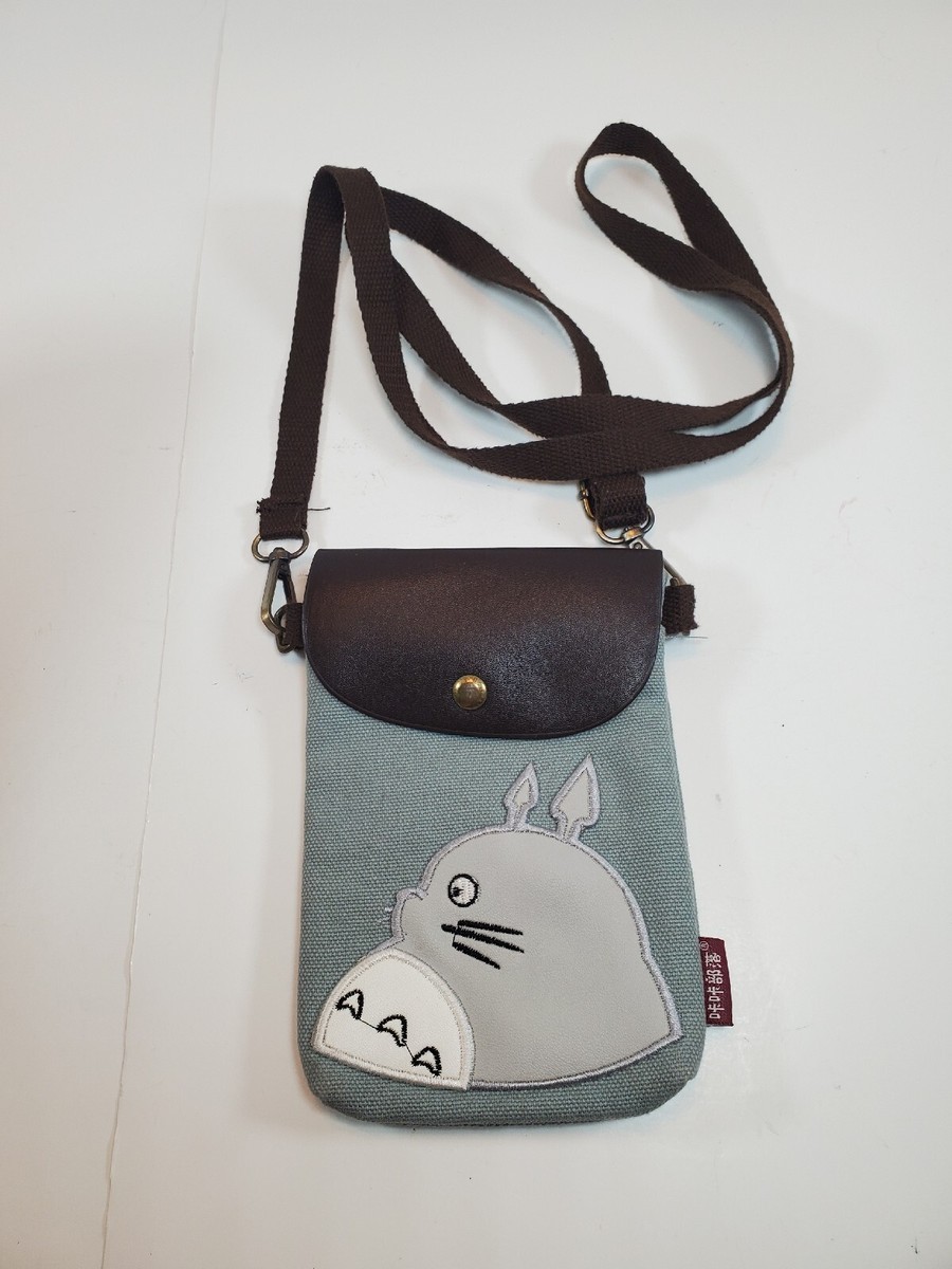 KKBag Totoro Small Canvas Crossbody Bag Purse Gray Brown EUC KKBag Totoro Small Canvas Crossbody Bag Purse Gray Brown EUC