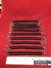9 PC SPRING COIL STRETCH CLIP CLAW CLASP RETRACTABLE BUNGEE KEYCHAIN SPIRAL CORD