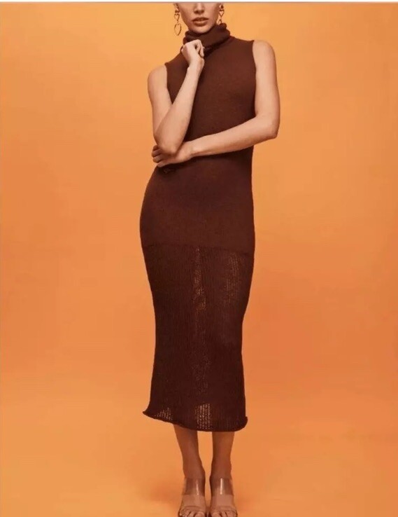 NWT Savannah Morrow The Label Darya Knit Dress in Cocoa Size M Sealed Package NWT Savannah Morrow The Label Darya Knit Dress in Cocoa Size M Sealed Package