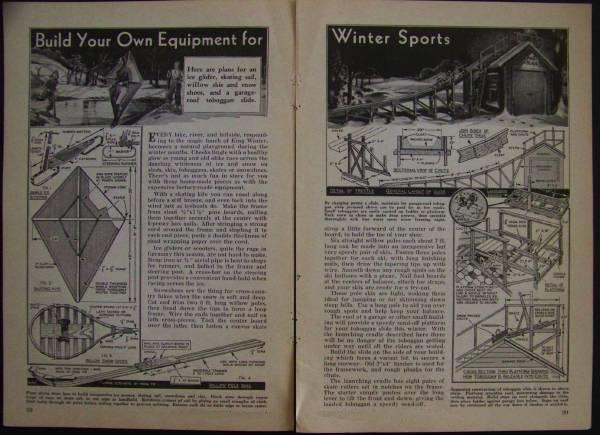 Equipo de Deportes de Invierno Cómo PLANES Raquetas de Nieve Patín Vela Tobogán Deslizamiento 1935