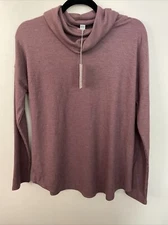 A New Day Mauve Pink Cowl Neck Waffle Knit Top Size Small