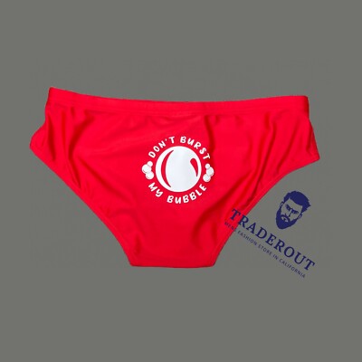 H.E.Arts design Bubble Logo custom print mens RED swim Brief swimsuit