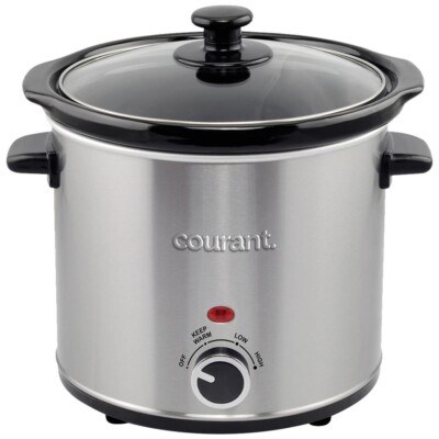 Courant 3.2 Quart Slow Cooker, Multiple Temp settings -Brushed Stainless