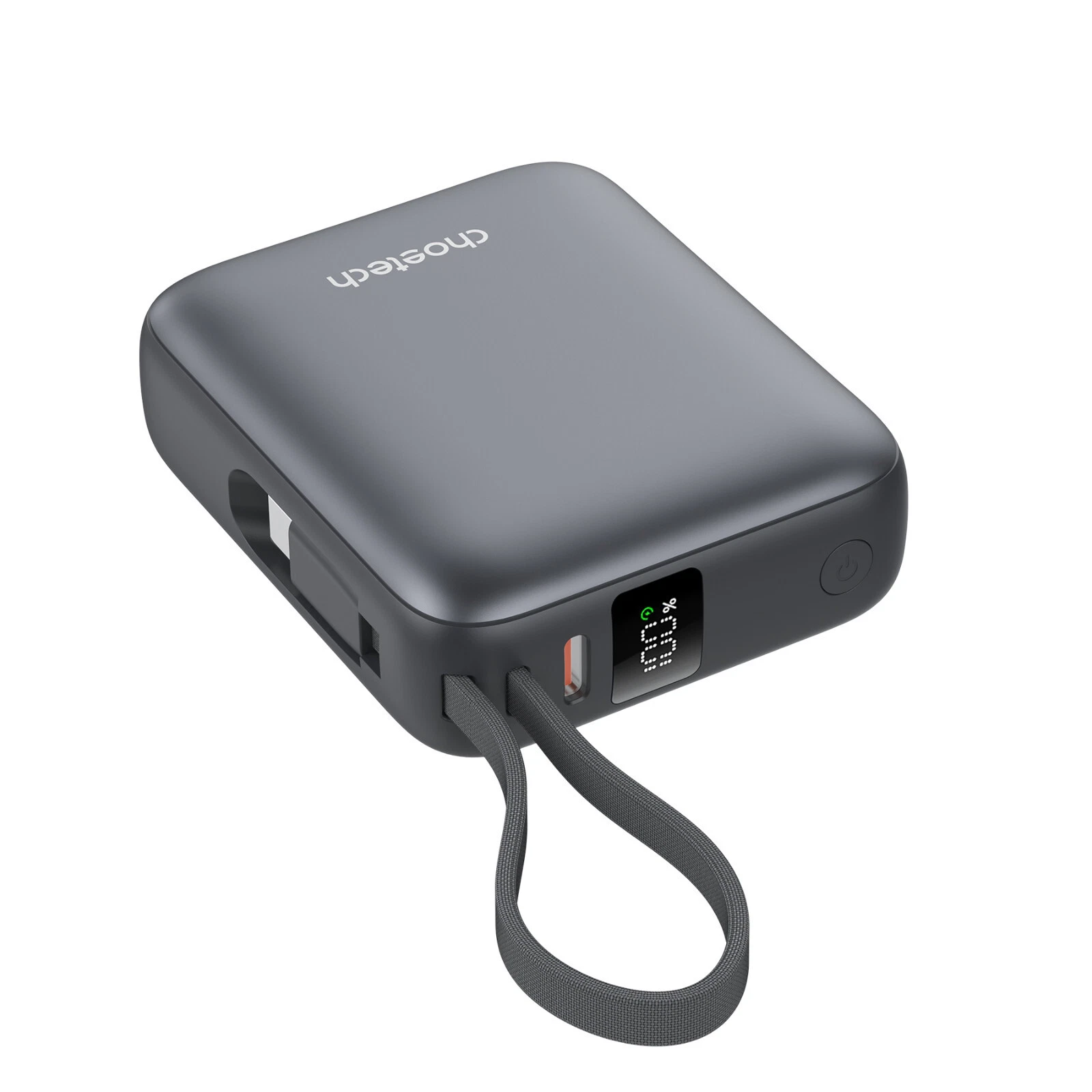Power Bank B832-GY CHOETECH Mini 10000mAh 35W con pantalla y cable integrado