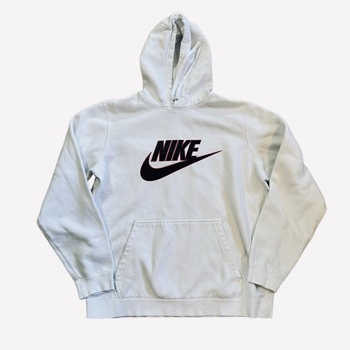 Felpa con cappuccio Nike Center Swoosh Pocket Logo anni 2000 bianca taglia large rossa nera