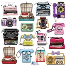 Violette Stickers Retro Typewriters Phones Radio Crafts Planner Supply Scrapbook