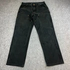 Vintage Carhartt Mens Jeans Double Knee Straight 34 32 Carpenter Loop Black