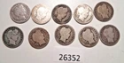 lot of 10 different  Barber Dimes USA 90% silver over 100 years old bb9  26352
