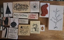 Stampin Up Wood Christmas Holiday Rubber Mount Crafts Scrapbook YOU PICK List 1