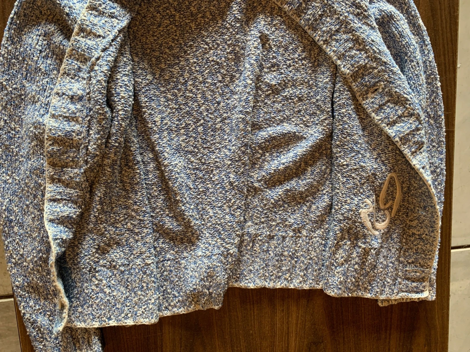 Porter James Sports Boxed Knit - Blue Melange Whip Stitch Cardigan. New. Size L. - product detail image 6