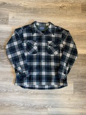 Vintage 60s Pendleton Board Shirt Plaid Wool Men Size XL Loop Collar Adult