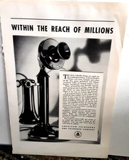 1933 AT&T Bell System Print Ad Telephone Vintage Communication