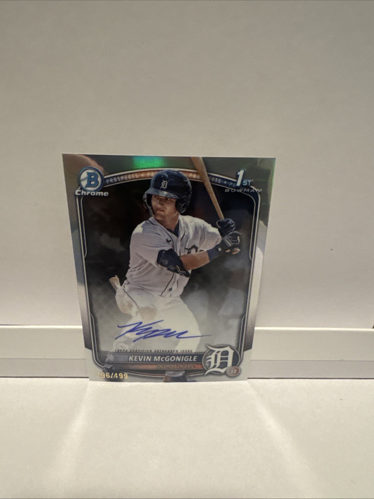 2025 Bowman Chrome Kevin McGonigle 1st Refractor Auto #CPA-KM #/499 Tigers