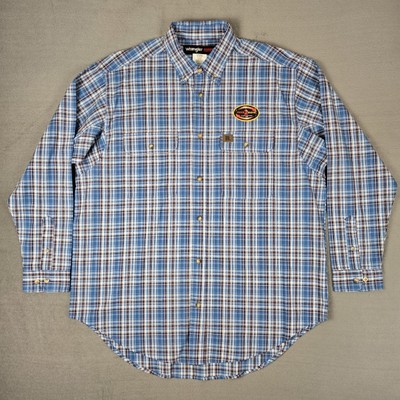 Wrangler Riggs Workwear Shirt Mens XL Blue Room 2 Move Button Down NWOT