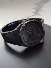 Casio G-Shock CasiOak Custom Polished Mod Black Watch Blue Accent - 1 Week Wait