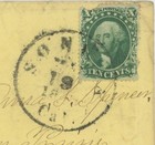 Mr Fancy Cancel SC 35 SONORA CAL TO SUN PRARIE WIS 1859 COVER — photo 3