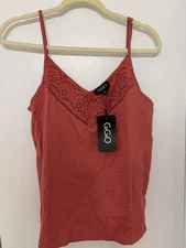 GiGio Women's Sleeveless Tank Top Cami Blouse Career Eyelet Size M NWT