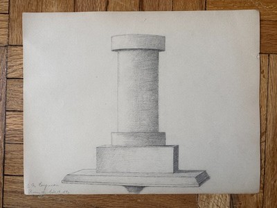 Antique Late 19th Century Academic Study Still Life Drawing Dated 1892 11 x 8.2