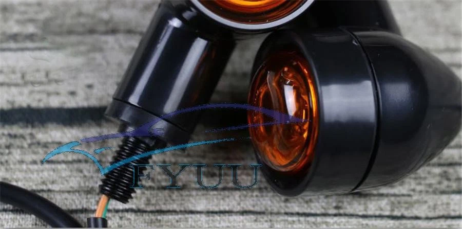 2 peças lâmpada de indicação de direção LED âmbar retrô mini luz de seta motocicleta - Imagem 3 de 4